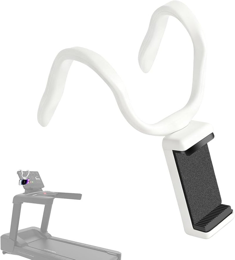 White Treadmill Phone Holder Adjustable Grip Bendable Stand Durable Material - Image 1